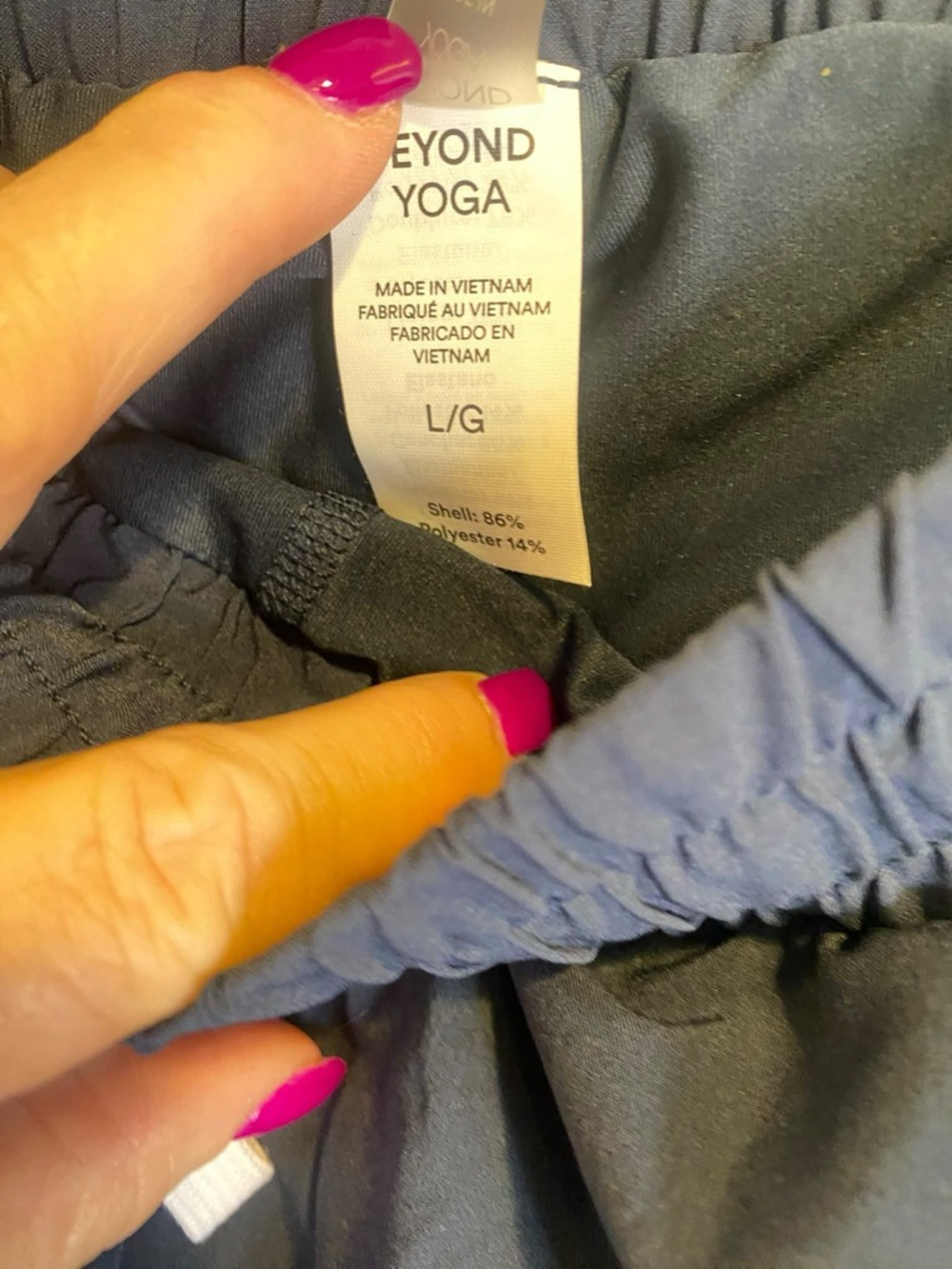 NWT Beyond Yoga 1/2 zip pullover and shorts set NAVY Size L - Picture 5 of 6